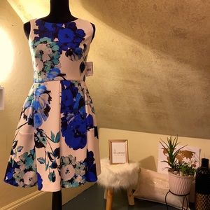 Danny & Nicole Sleeveless Floral Fit & Flare Dress